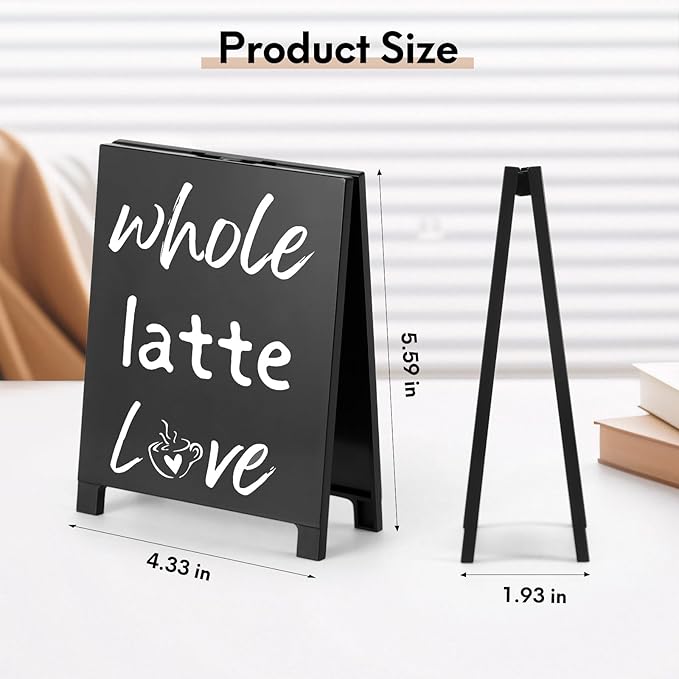 A Whole Latte Love Desk Decor Sign Retro Coffees Shop Table Display for Coffee Station Home Office Kitchen Bar Cafe Counter Bookshelf Christmas Gift for Coffees Lovers Barista Friends