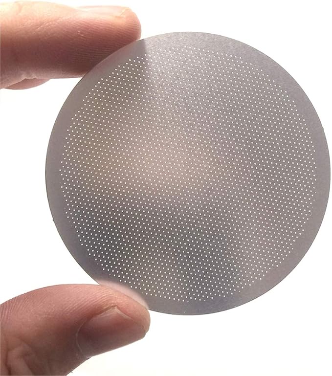 ACKLLR 4 Pack Premium Reusable Coffee Filters Compatible with AeroPress Go coffee press, Old/New Aerobie Coffee Makers, 2 Types Washable Stainless Steel Metal Mesh Fine Micro-Filters, Silver