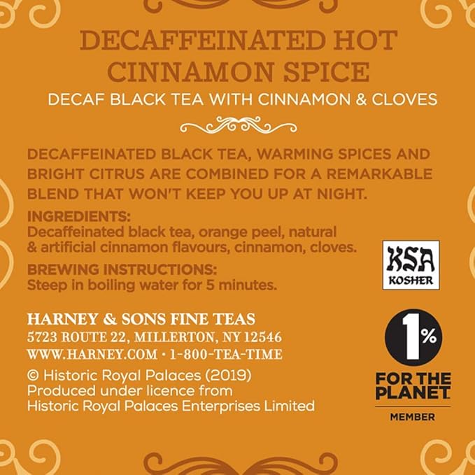 Harney & Sons Spicy Day & Night Tea Gift, Hot Cinnamon and Decaf Hot Cinnamon, Red Gift Box