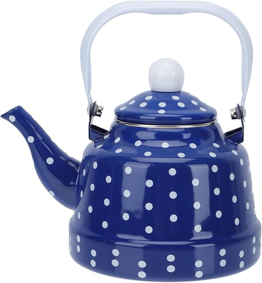 Cabilock 1.7Quart Vintage Enamel Tea Kettle,Enamel stovetop Kettle with Porcelain Handle,Home Kitchen Decor Colorful on Steel Teapot for Hot Water