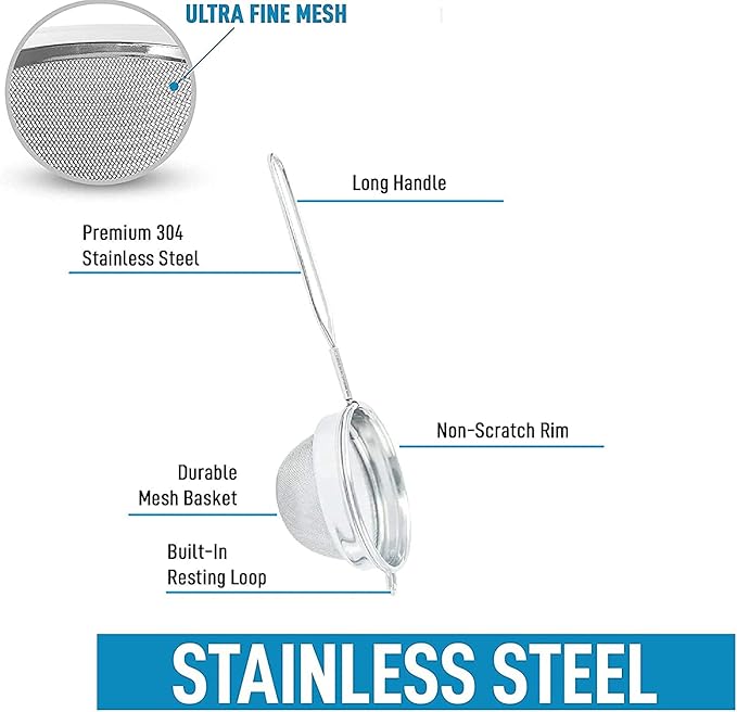 TMT Chai Tea Strainer - Small Stainless Steel Coffee & Tea Filter