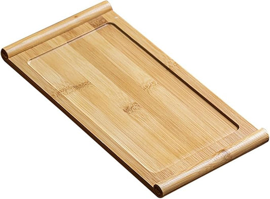 Bamboo Serving Tea Tray Book Scroll Japanese-Style Kung Fu Tea Table Rectangular Tea Accessories (L)