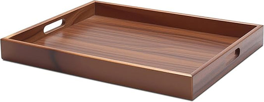 Large Tray for Ottoman Coffee Table, Large Wood Trays for Serving Food, Kitchen Counter, Home Decor, Bathroom, Breakfast, Dining