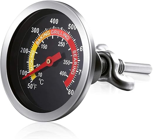 2 pcs BBQ Grill Temperature Gauge, Charcoal Pit Grill Smoker Thermometer Gauge BBQ Temp Gauge