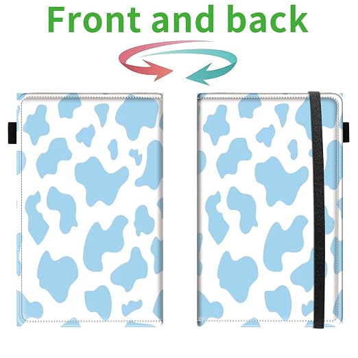 Server Books for Waitress, 5x9 Inch Waitstaff Server Order Pads, 11 Large Pockets, Cute PU Leather Waitress Book Server Wallet with Elastic Band Fit Server Apron,Blue Cow Prints - Image 2