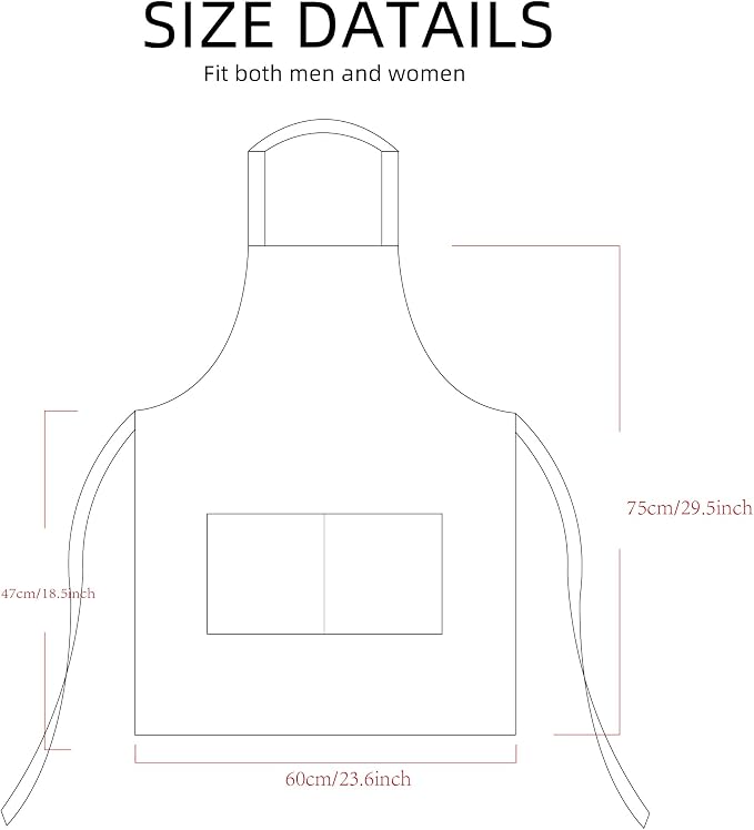 Bib Aprons- Mixed Color Apron with Pockets, for Kitchen Cooking Restaurant BBQ Painting Crafting - Image 3