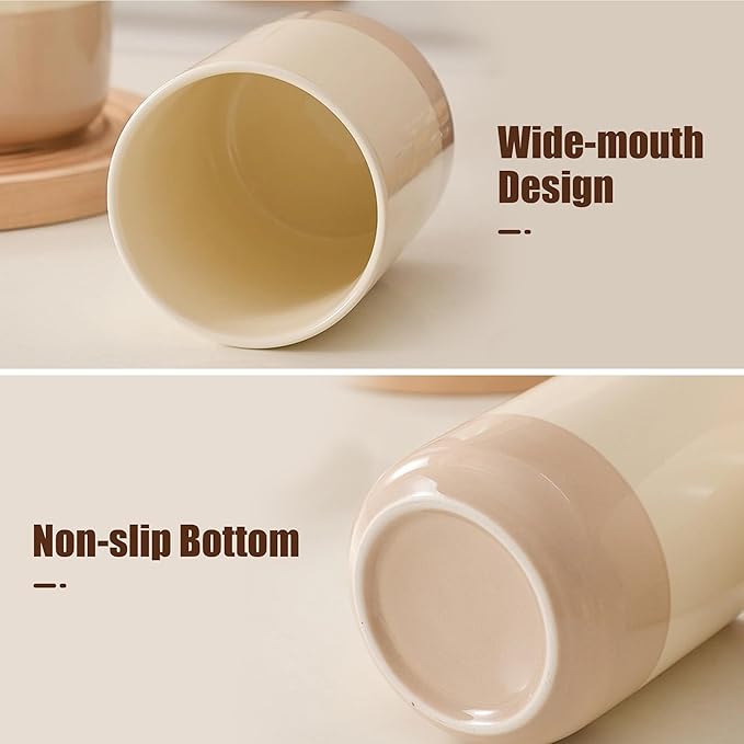 Ceramic Canister with Airtight Seal Lid, Kitchen Canisters for Countertop, Small Food Storage Jar for Flour, Coffee Bean, Sugar, Tea, Spices and More, Home Decor (260ml/8.79oz)