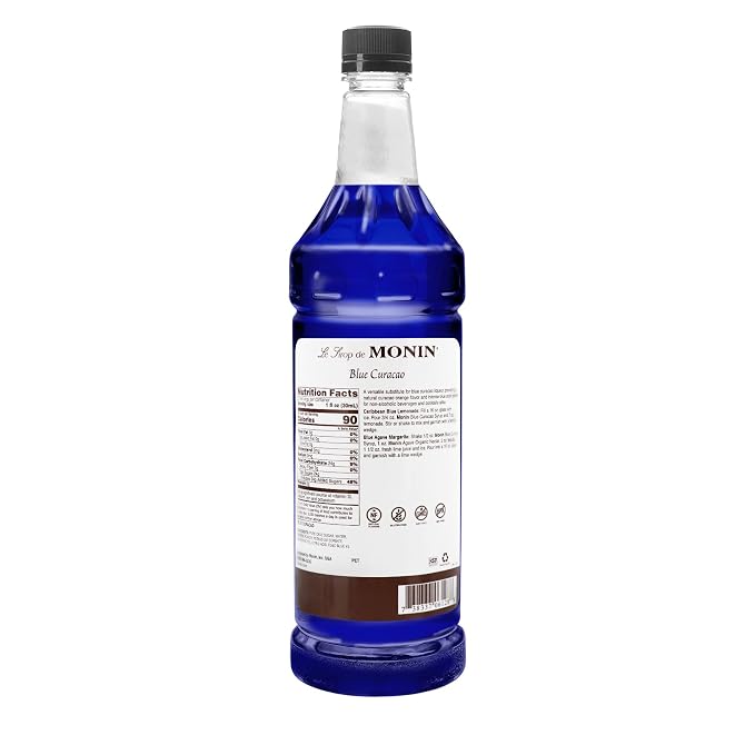 Monin - Premium Blue Curacao Syrup | Iconic Blue Hue & Zesty Sweetness for Cocktails & Creations | No Artificial Flavors Or Preservatives (BPA Free Bottle, 33.8 fl oz) - Image 2
