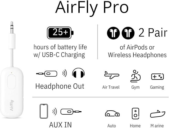 Twelve South AirFly Pro Bluetooth Wireless Audio Transmitter/Receiver & Aeropress Original Coffee and Espresso Maker, Barista Level Portable Coffee Maker with Chamber