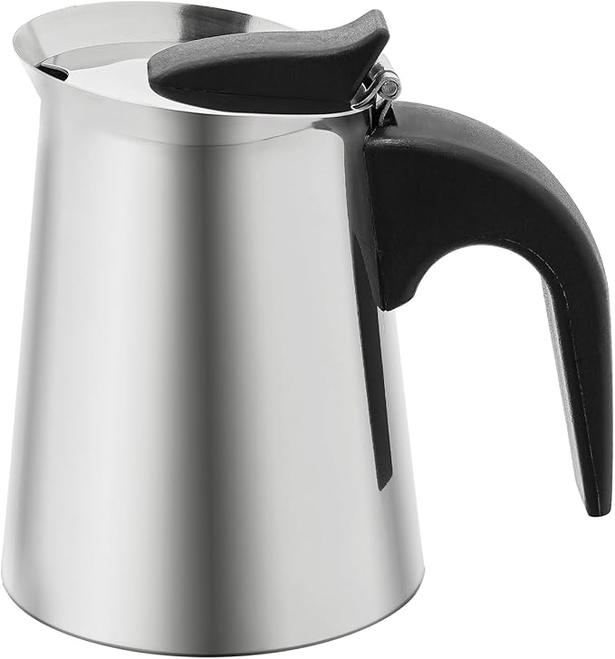 Espresso Machine, 4 Cups Stovetop Moka Pot, 200ml Portable Espresso Coffee Maker, Stainless Steel Coffee Pot with Electric Stove, Stainless Steel Italian Coffee Machine Maker