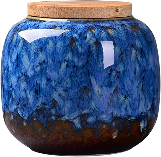 jessie Loose Tea Tin Tea Storage Tea Caddy Tea Canister Tea Storage Container Tins Jar with Airtight Lid (Blue)