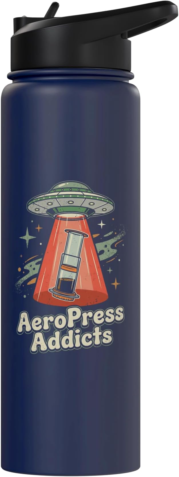 UFO AeroPress Funny Coffee Shirts Sci-Fi AeroPress Brewing Stainless Steel Insulated Water Bottle