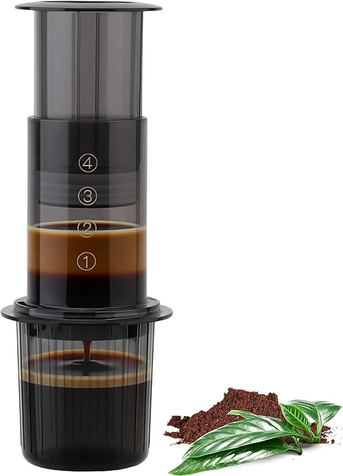 Portable Coffee Maker for Camping & Travel, Coffee Press - All-in-One French Press, Pour-Over & Espresso Style Manual Brewer, Small Coffee Maker for Full Bodied Coffee Without Grit, Less Bitterness