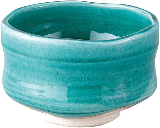 Japanese Traditional Handcrafted Matcha Chawan Tea Bowl Cup Ceremony Tableware Pottery (Shinryoku)
