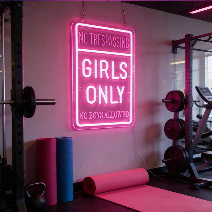 "Girls Only" neon Light - LED Wall Art for Girls Room, Club,Cave,Dorm, Study Nook or Bestie Hangout Space, Dimmable USB, Cool Bonding Gift for Sisters & Best Friends - Image 4