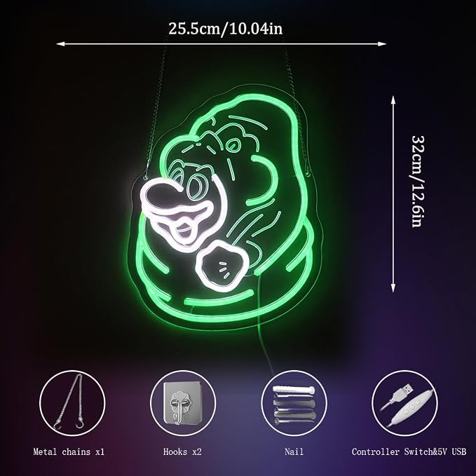 Funny Man Gaming Neon Sign for Kids Bedroom Game Room, LED Anime Wall Art for Gaming Setup, Man Cave, Dorm Decor, Dimmable USB, Awesome Gift for Gamers Teens, Boys, Kids - Image 4