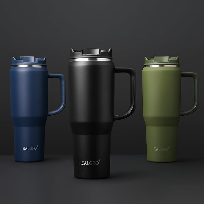 40 oz Tumbler with Handle, Insulated Tumblers with Lid and Straw, Large Metal Sports Water Bottle Jug, Thermal Stainless Steel Travel Coffee Mug Cup, Lavender