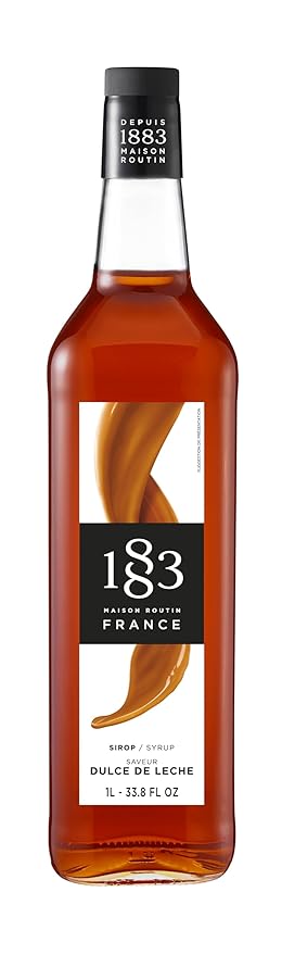 1883 Dulce De Leche Syrup for Drinks, Made in France, 1 Liter Glass Bottle