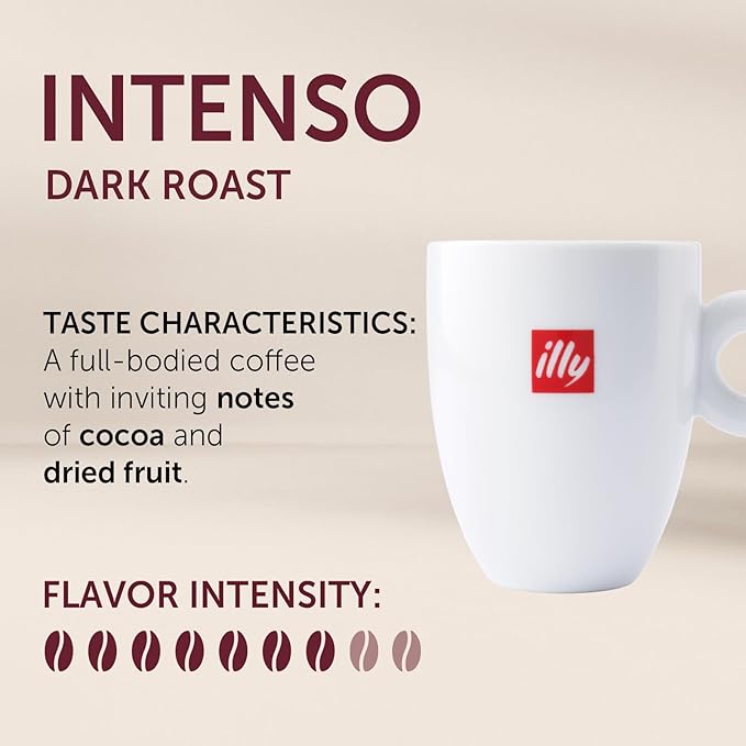 illy Coffee K Cup, Pods for Keurig Machines, Intenso Dark Roast, 100% Arabica, Premium Italian Coffee, 32 Count, 4 Pack