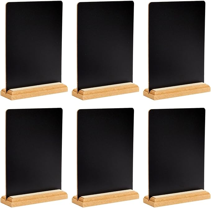 12 Pack Mini Chalkboard Signs with Stand for Table Decorations, Restaurant Food Display, Message Boards, Small Business, Wedding, Banquet, Coffee Shop (6 x 8 Inches)