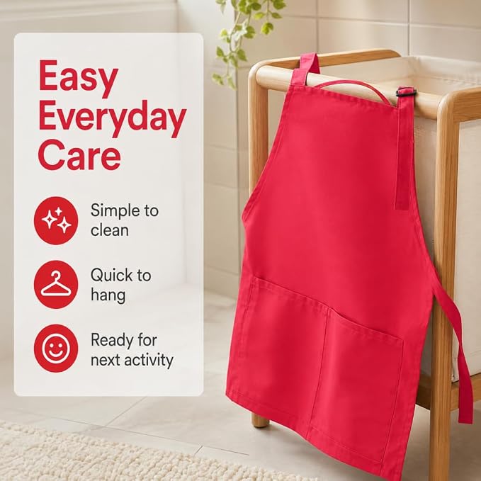 Chef Apron,Cotton Polyester Kitchen Apron with 2Pockets,Adjustable Stain Resistant for Cooking BBQ(1Pcs) - Image 8