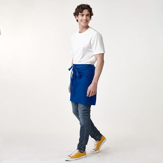 Waist Apron for Men Server Bistro Half 4251BY | Adjustable Half Bistro Apron for Waiters Bartenders, Polyester Cotton Canvas, Durable & Comfortable - Image 5