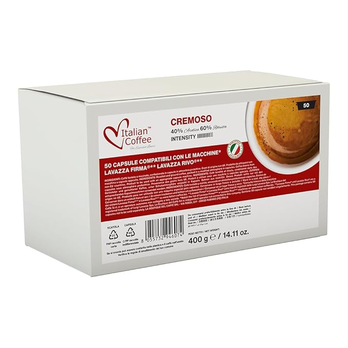 ITALIAN COFFEE FOR ESPRESSO LOVERS Italian Coffee capsules compatible with RIVO machines (Arabica/Cremoso, 100)