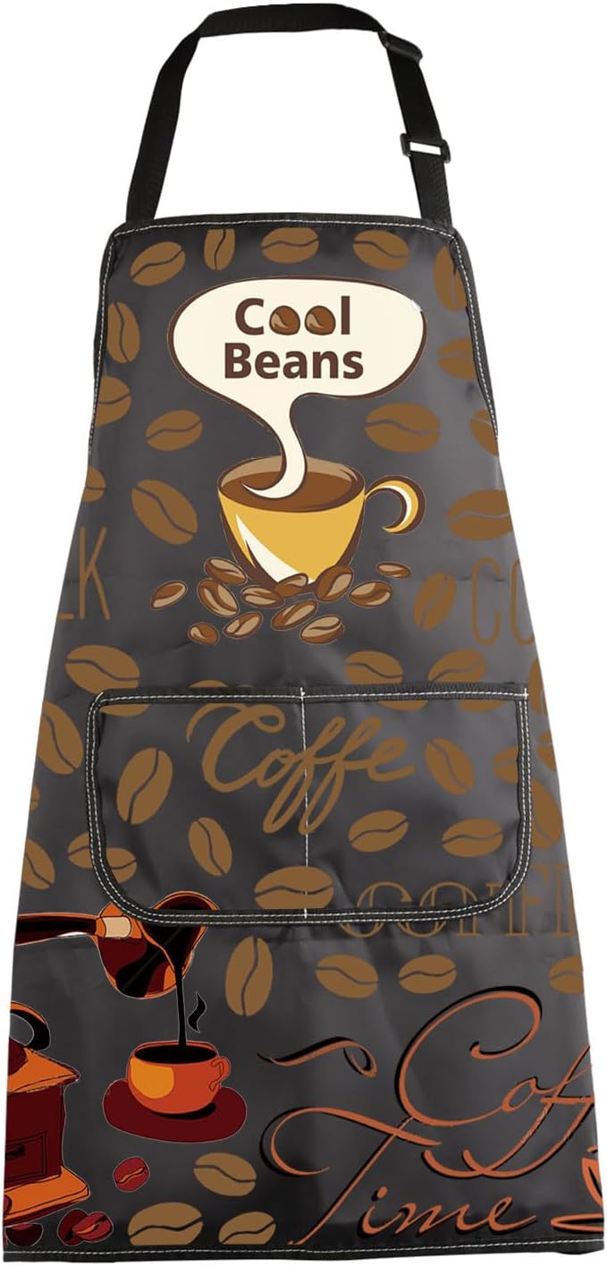 MBMSO Life Begins After Coffee Apron - Barista Gift, Coffee Themed Kitchen Apron