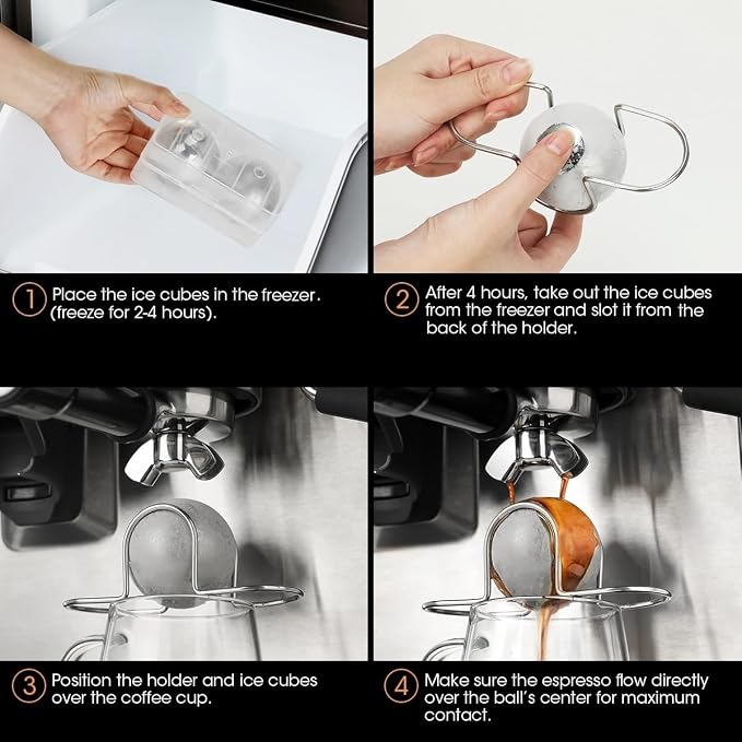 AIEVE XL Espresso Cooling Ball, 2 Pack Upgraded Large Coffee Chiller, Stainless Steel Chilling Ball Iced Coffee Accessories Espresso Accessories for Nespresso Breville Espresso Machine - Image 7