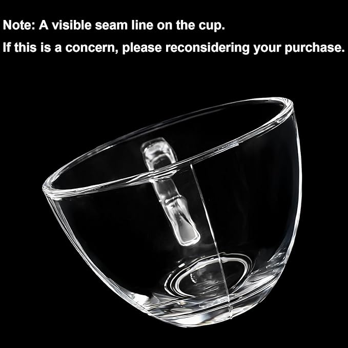 Tosnail 6 Pack 7-Ounce Glass Tea Cups and Saucers Sets Glass Coffee Mugs