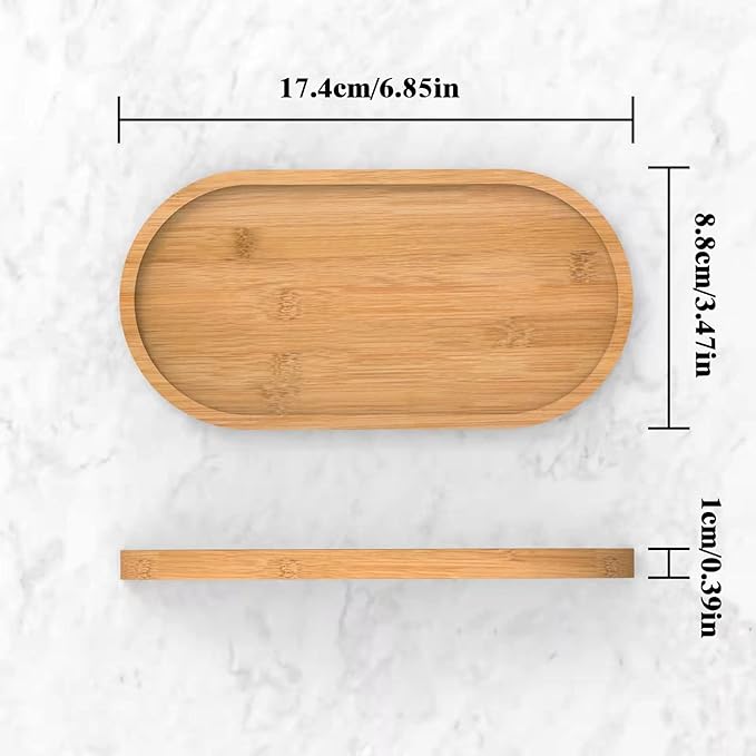 Bamboo soap Dispenser Tray, Bathroom Countertop Tray Kitchen Tray Bamboo T ray Sink T ray Dresser Jewelry Ring Dish, Comestic Holder Bathtub Organizer, Ideal for Jewelry, Cosmetics, and Small Items