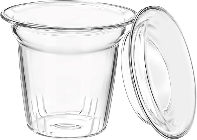 Glass Tea Infuser with Dual-Purpose Lid/Coaster for Teabloom, Glass Tea Strainers for Loose Tea-leaves, Universal Steeper for Teapots, Mug, Bottle, Cup, Travel Tumblersm Microwave & Dishwasher Safe