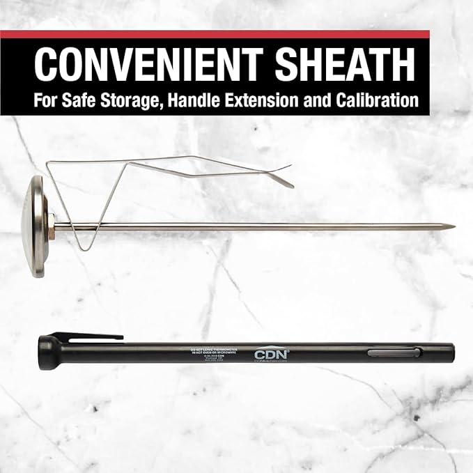 CDN ProAccurate Candy & Deep Fry Thermometer | Insta-Read 7" Stem | NSF Certified | 100–400°F Range | For Candy, Sugar, Oil, Deep Frying, Roasts, Poultry | Adjustable Pot Clip | IRXL400