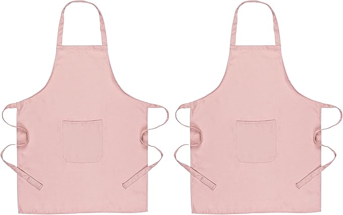 Bib Aprons- Mixed Color Apron with Pockets, for Kitchen Cooking Restaurant BBQ Painting Crafting by MIKIWELL