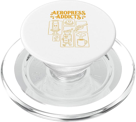 Kawaii Coffee Brewing Characters Shirts AeroPress Addicts PopSockets PopGrip for MagSafe