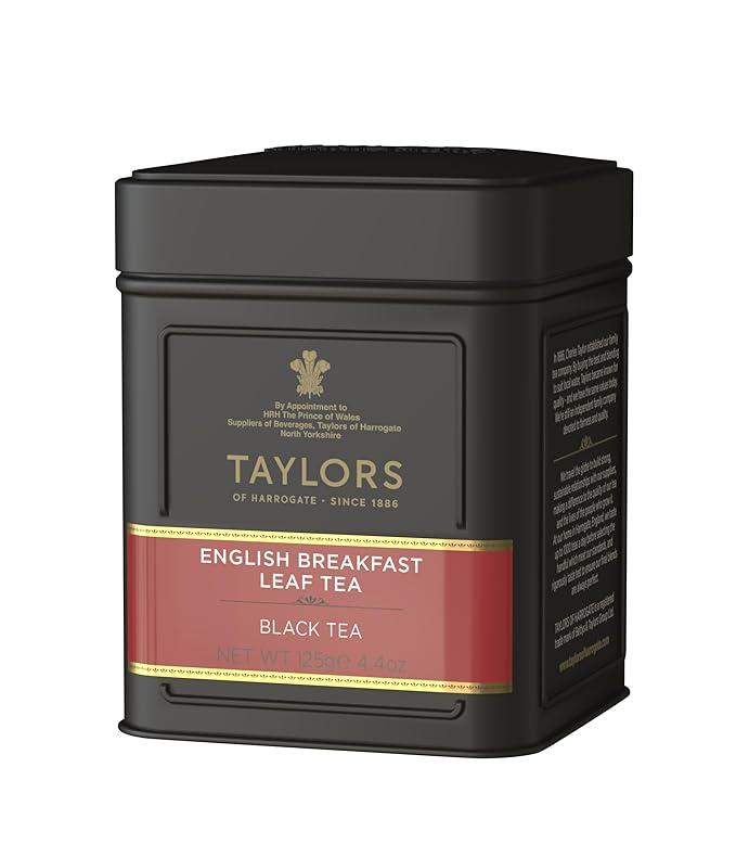 Taylors of Harrogate English Breakfast, Black Loose Leaf, 4.41 Ounce Tin Caddy (Pack of 1), Rich, Bright & Malty, Caffeinated, Premium Whole Leaf Tea