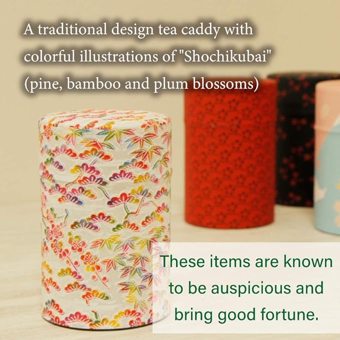 KIMIKURA Japanese Tea Canister [Colorful] 70-100g Tea Capacity -Airtight Tin from Japan | Japanese Tea