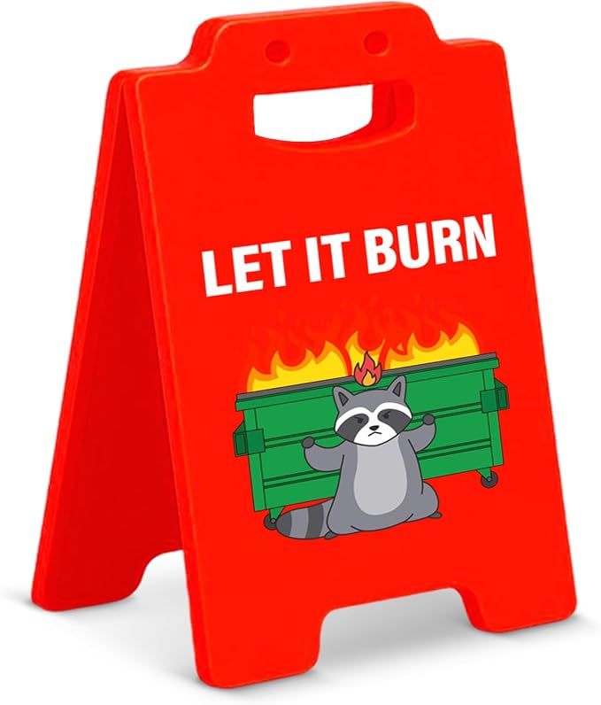 Funny Office Gifts for Women Men Boss Leader Coworkers, Dumpster Fire Desk Decor, Employee Appreciation Gifts, Cute Humor Dumpster Office Desk Sign Cubicle Decor by Unknown