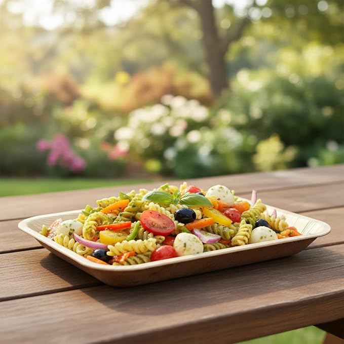 Charity Leaf Eco-Friendly Palm Leaf Trays (50-Pack) - 9"x6" | Elegant Bamboo-Style Platters | Perfect for Weddings & Events | Compostable & Biodegradable Green Serveware