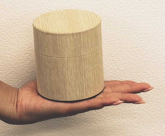 Natural Wood Tea Tin Canister : Oak/Wide 5.3oz (150g), Japan