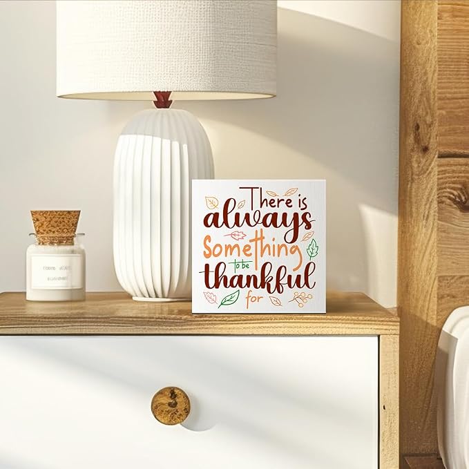 There is Always Something to be Thankful for Wooden Box Sign, Inspirational Christian Farmhouse Desk Decor, Thank You Gifts Birthday Gifts for Women Men Teachers Coworkers Boss Friends Sisters - Image 4