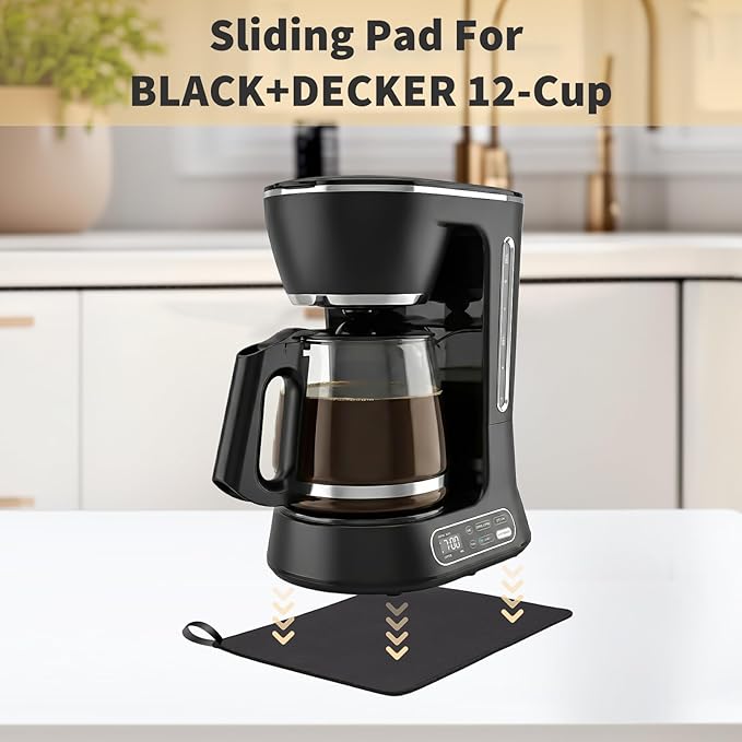 Sliding Pad for BLACK+DECKER Split Brew 12-Cup Digital Coffee Maker (CM0122)(13.8"×9.5")- Smooth Glide with Anti-Slip Base - Perfect Accessories Fit for Iced or Hot Coffee Machine