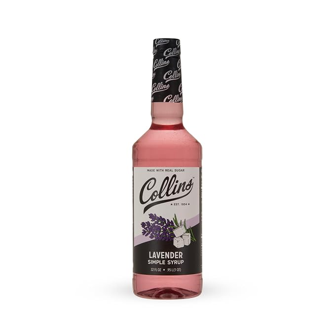 Collins Lavender Simple Syrup for Cocktails with Real Sugar, Lavender Syrup for Lemonade, Soda Water, Coffee, Iced Tea, Matcha, Baking, Desserts, Drink Mixer for Home Bar, 32 oz - Image 5