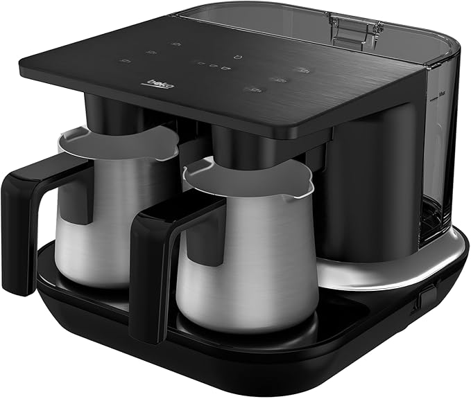 Beko Automatic Turkish Coffee Maker | 6-Cup Turkish Greek Coffee Machine with Anti-Spill Sensor, Fast Brewing, UL Certified, Matte Black, 120V, Induction, Water tank, sensor cook technology
