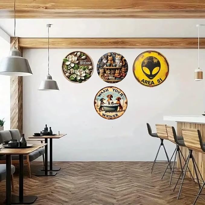 Lockheed Martin Skunk Works Round Retro Metal Sign Wall Art Decor 20.32 x 20.32 cm - Image 2