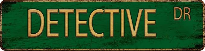 Vintage Metal Tin Sign DETECTIVE 4''x16'' inch, Street Sign for Home, Restaurant, Bar, Cafe, Garage - Retro Wall Decor Plaque by Unknown