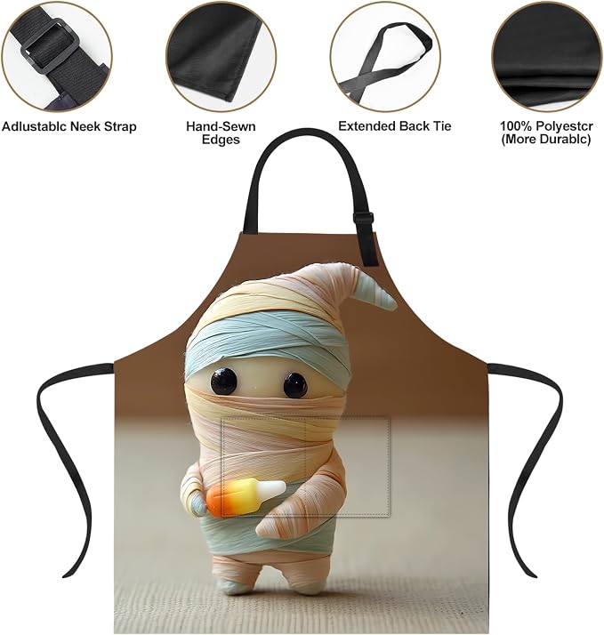 Funny Cat Apron with 2 Pockets Waterproof for Men Women Kitchen Garden Decor - Image 4