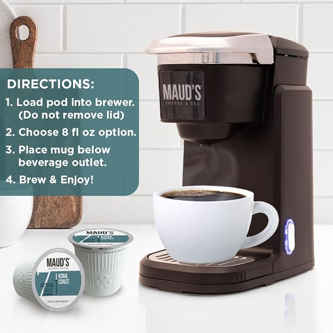 Maud's Kona Coffee Pods, 200 ct, Medium Roast Coffee in Single Serve Pods – 100% Arabica Coffee, Compatible with Keurig K Cups Maker - Image 5