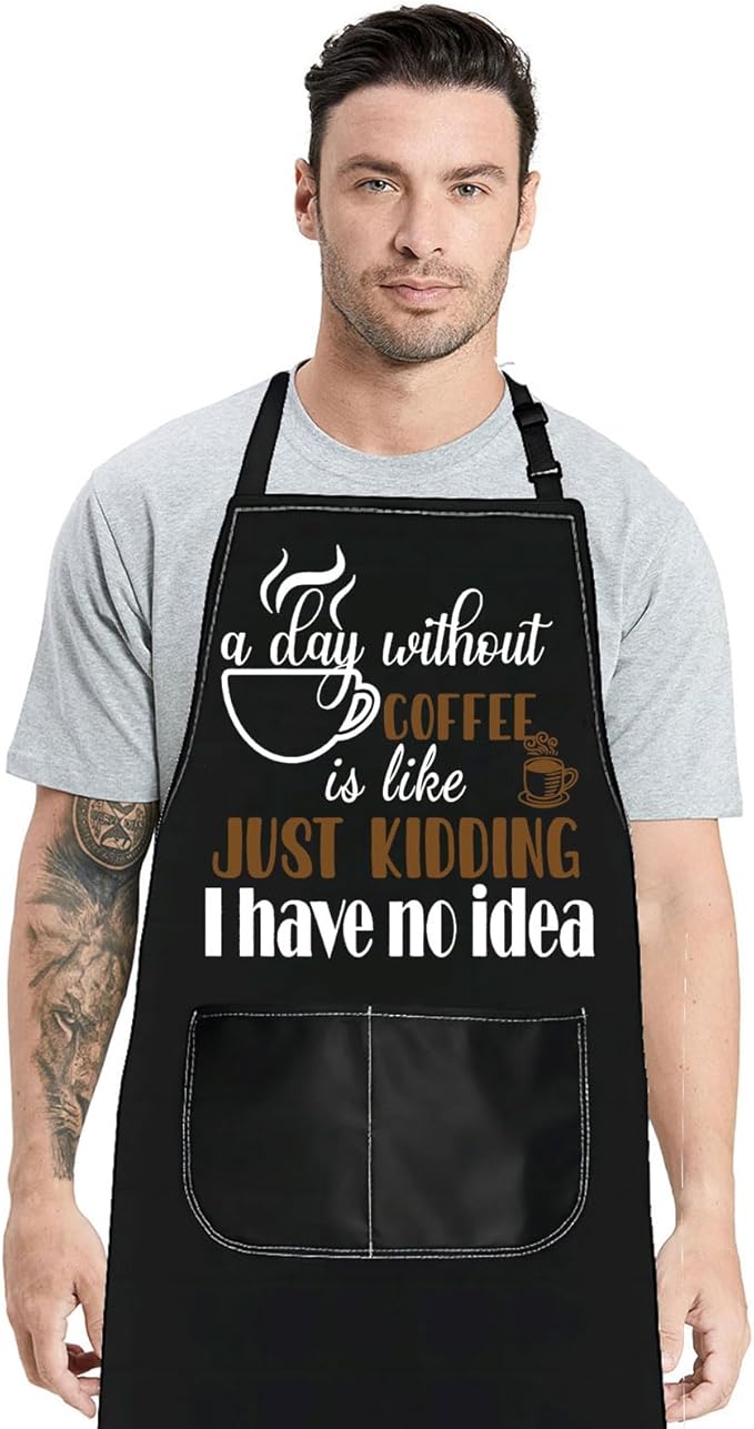 JNIAP Coffee Apron for Barista - Themed Apron for Coffee Shop, Server, Lover Gift