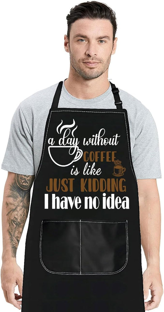 JNIAP Coffee Apron for Barista - Themed Apron for Coffee Shop, Server, Lover Gift
